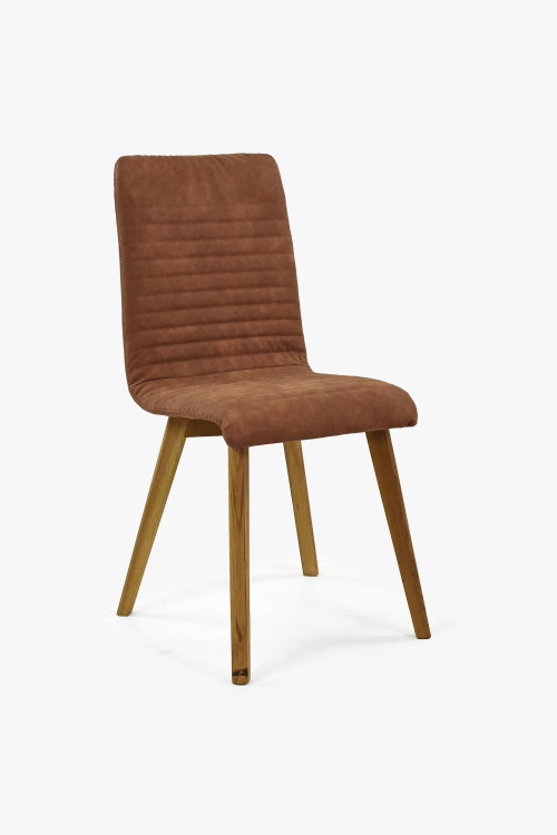 Krzesło do jadalni Arosa,  imitacja szczotkowanej skóry, brązowe , {PARENT_CATEGORY_NAME - 0