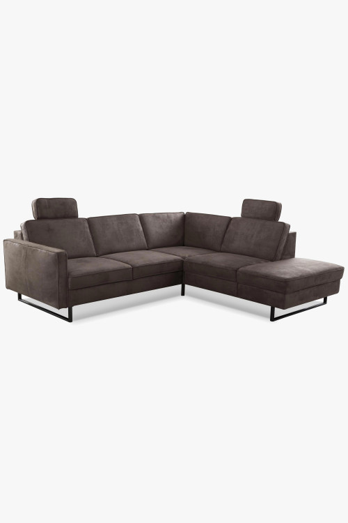 Sofa narożna po prawej stronie na czarnych metalowych nogach , {PARENT_CATEGORY_NAME - 0