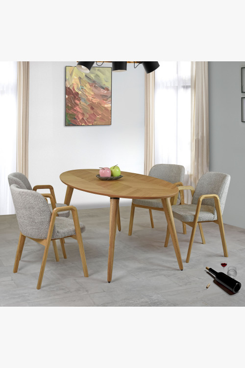Designerski owalny stół i krzesła dla czterech osób , {PARENT_CATEGORY_NAME - 0