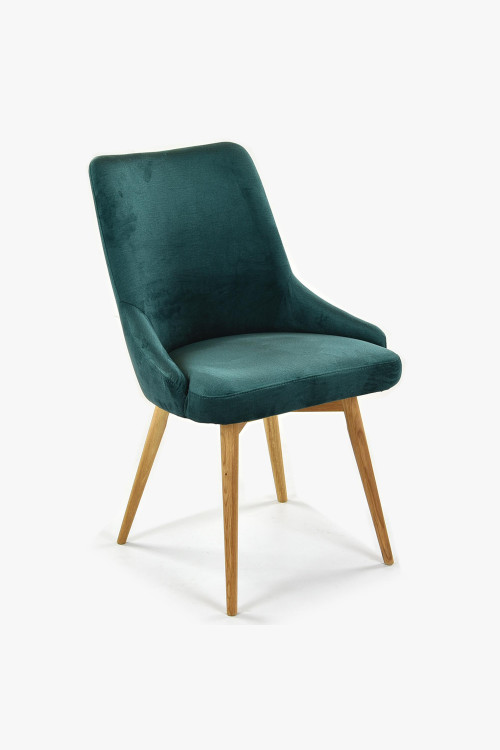 Krzesło do jadalni aksamitne Laura, zielone - hydrofobowe , {PARENT_CATEGORY_NAME - 1