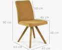 Krzesło nogi dębowe musztardowe, easy clean Paris , {PARENT_CATEGORY_NAME - 6
