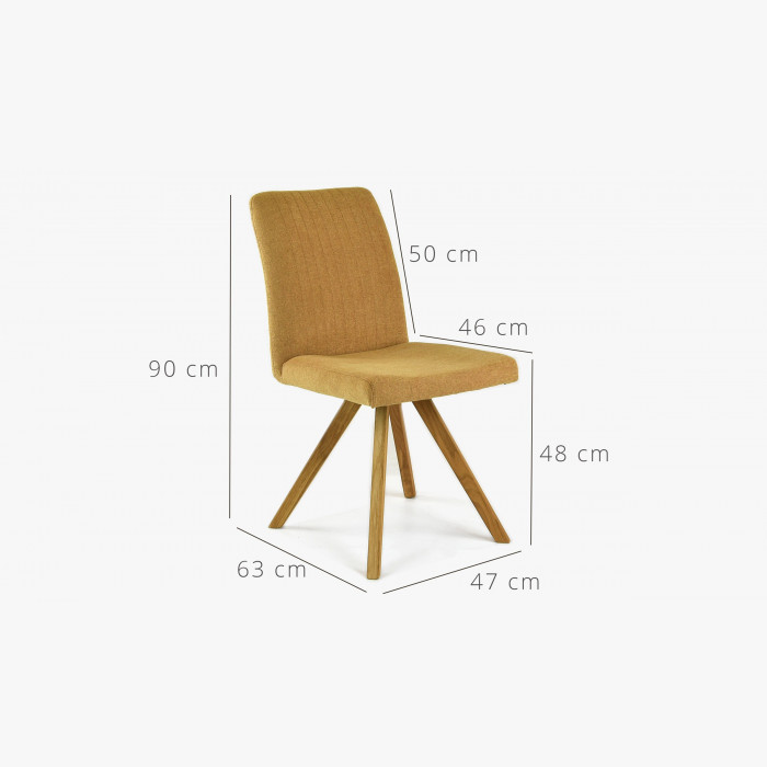 Krzesło nogi dębowe musztardowe, easy clean Paris , {PARENT_CATEGORY_NAME - 6