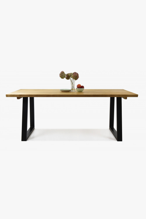 Luksusowy stół z litego drewna - czarne stalowe nogi, Torino 200 x 100 cm , {PARENT_CATEGORY_NAME - 1
