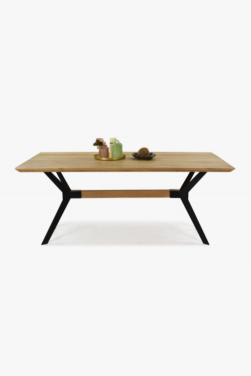 Stół jadalniany DĄB lite drewno, metalowe nogi Delta 200 x 100 cm , {PARENT_CATEGORY_NAME - 1